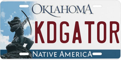 OK license plate KDGATOR