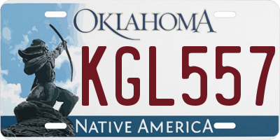 OK license plate KGL557