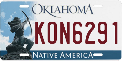 OK license plate KON6291