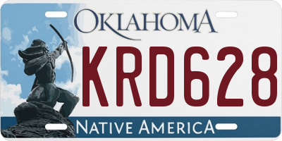 OK license plate KRD628