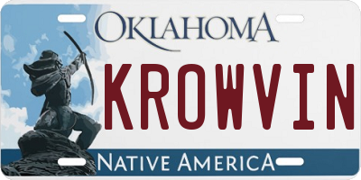 OK license plate KROWVIN