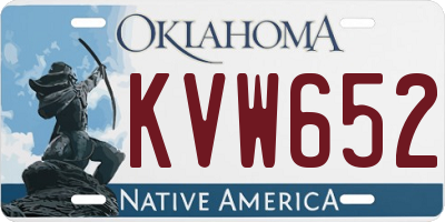 OK license plate KVW652