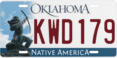 OK license plate KWD179