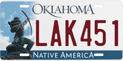 OK license plate LAK451