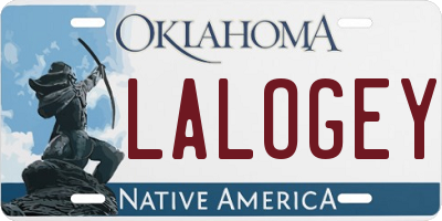 OK license plate LALOGEY