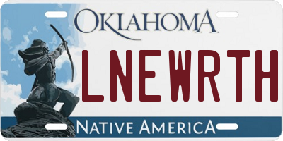 OK license plate LNEWRTH