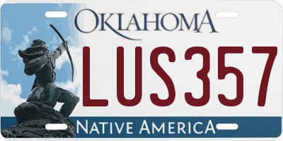 OK license plate LUS357