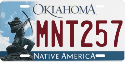OK license plate MNT257