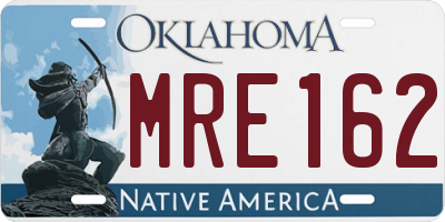 OK license plate MRE162