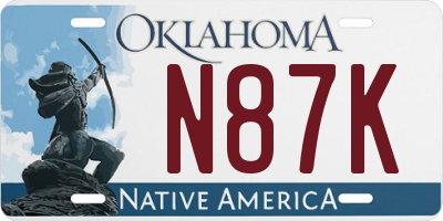 OK license plate N87K
