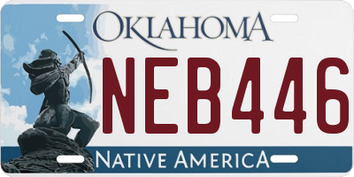 OK license plate NEB446