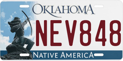 OK license plate NEV848