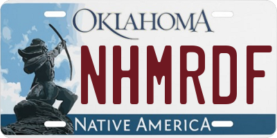 OK license plate NHMRDF