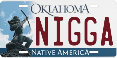 OK license plate NIGGA