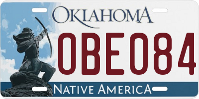 OK license plate OBE084
