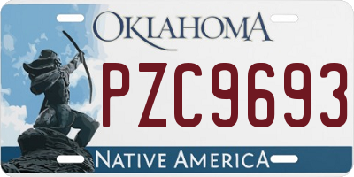OK license plate PZC9693