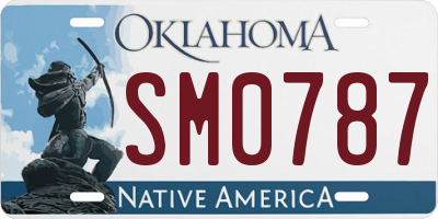 OK license plate SM0787