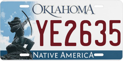 OK license plate YE2635