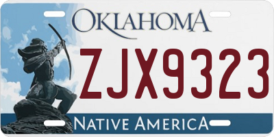 OK license plate ZJX9323