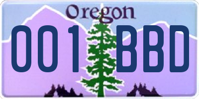 OR license plate 001BBD