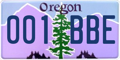 OR license plate 001BBE