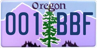 OR license plate 001BBF