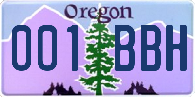 OR license plate 001BBH