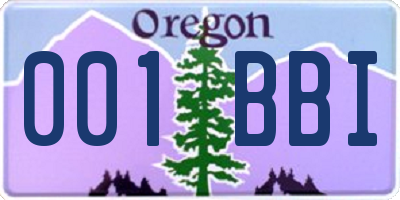 OR license plate 001BBI