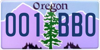 OR license plate 001BBO