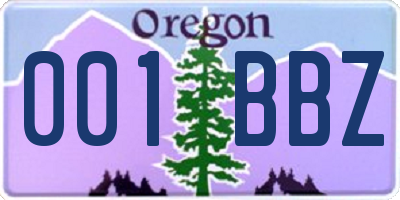 OR license plate 001BBZ