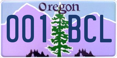 OR license plate 001BCL