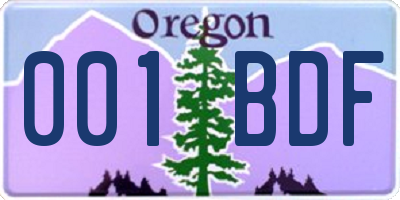 OR license plate 001BDF