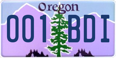 OR license plate 001BDI