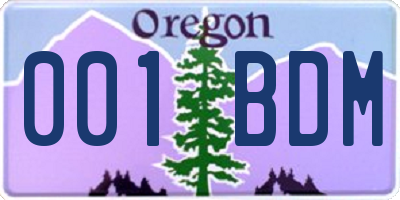 OR license plate 001BDM