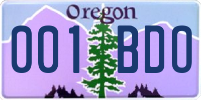 OR license plate 001BDO