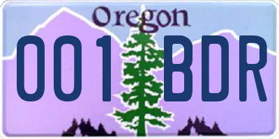 OR license plate 001BDR