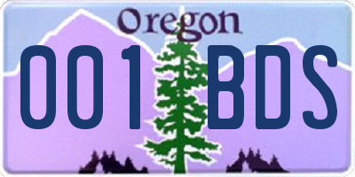 OR license plate 001BDS