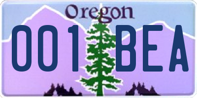 OR license plate 001BEA