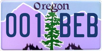 OR license plate 001BEB