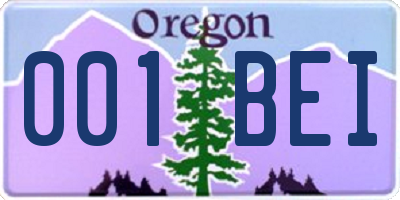 OR license plate 001BEI