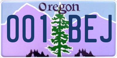 OR license plate 001BEJ