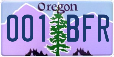 OR license plate 001BFR