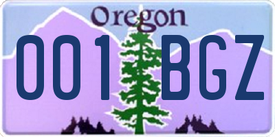 OR license plate 001BGZ