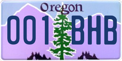 OR license plate 001BHB