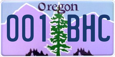 OR license plate 001BHC