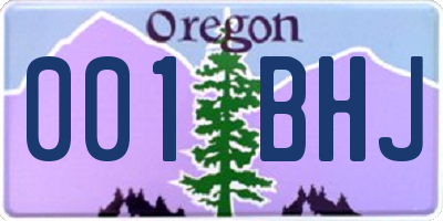 OR license plate 001BHJ