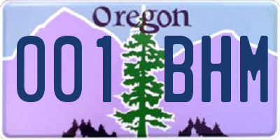 OR license plate 001BHM