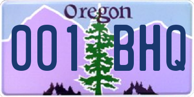 OR license plate 001BHQ