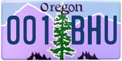 OR license plate 001BHU