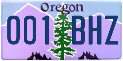 OR license plate 001BHZ